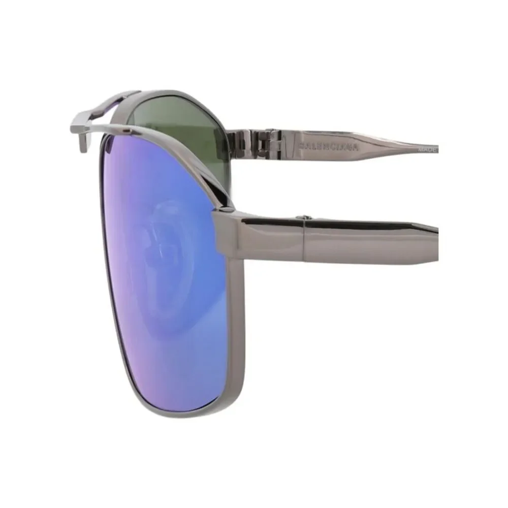 Balenciaga Aviator-Frame Metal Sunglasses Silver Mens